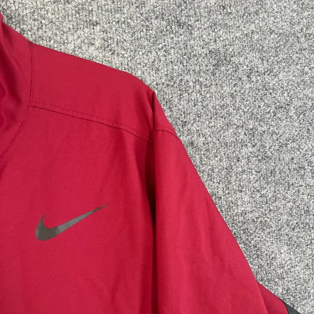 Nike Jacket Mens XL Red Full Zip Windbreaker Soft Shell Comfort‎ Dri Fit